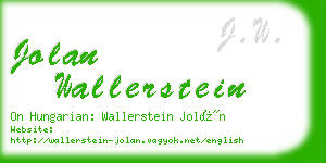 jolan wallerstein business card